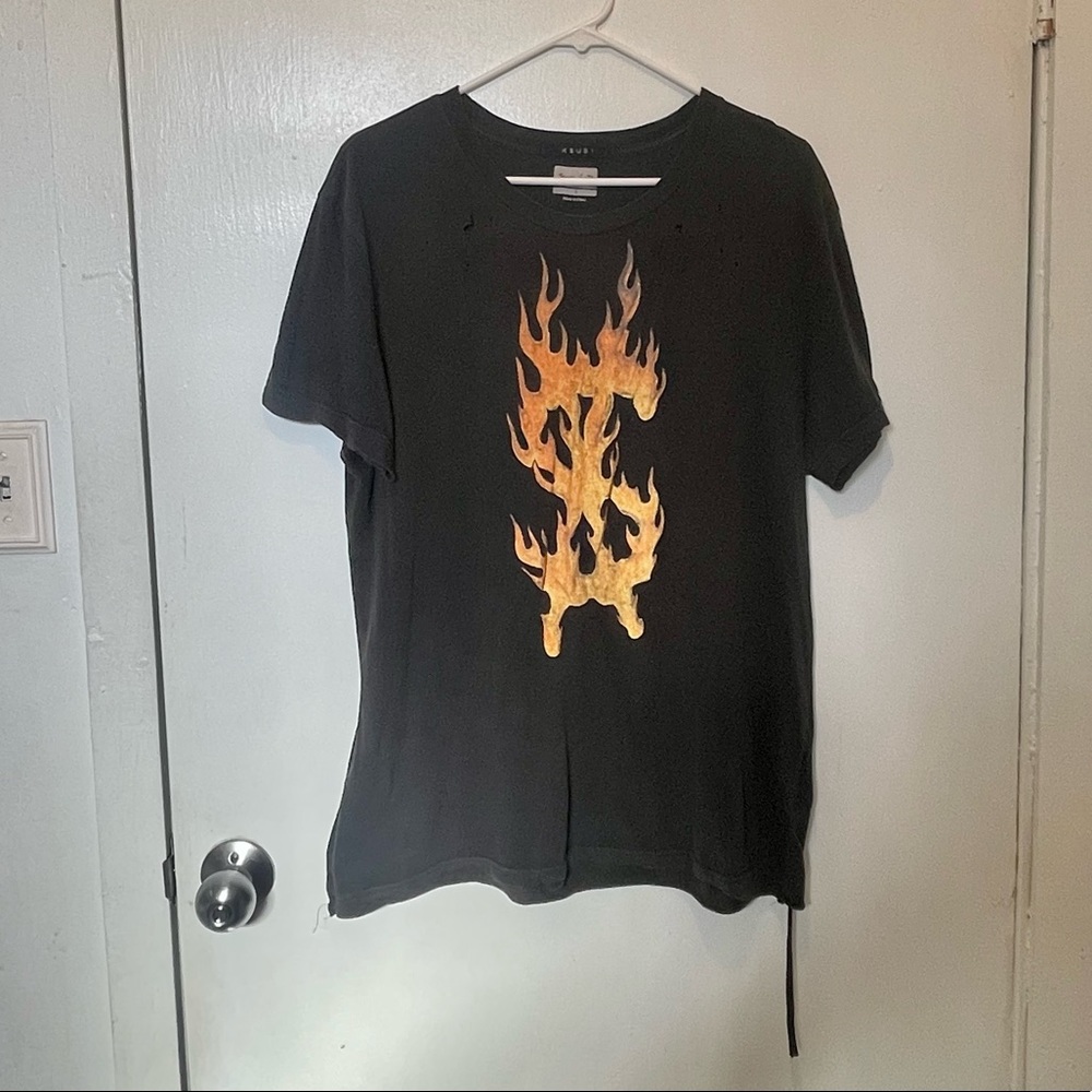 KSUBI X TRAVIS SCOTT FLAMING DOLLAR TEE